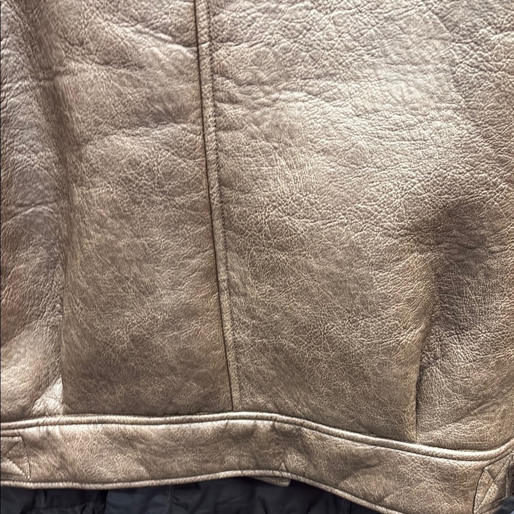 Brown Shearling Leather Jacket Viscose 71% Polyes… - image 6
